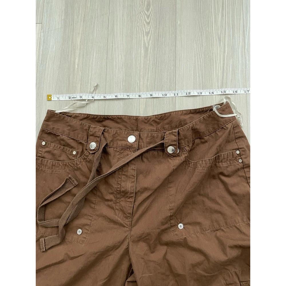 Jones New York Women's Chocolate Brown Cargo Pants Size 8 Y2K Grunge - Picture 5 of 6